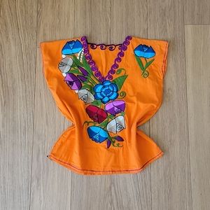 VTG/Y2K Neon Orange Floral Top